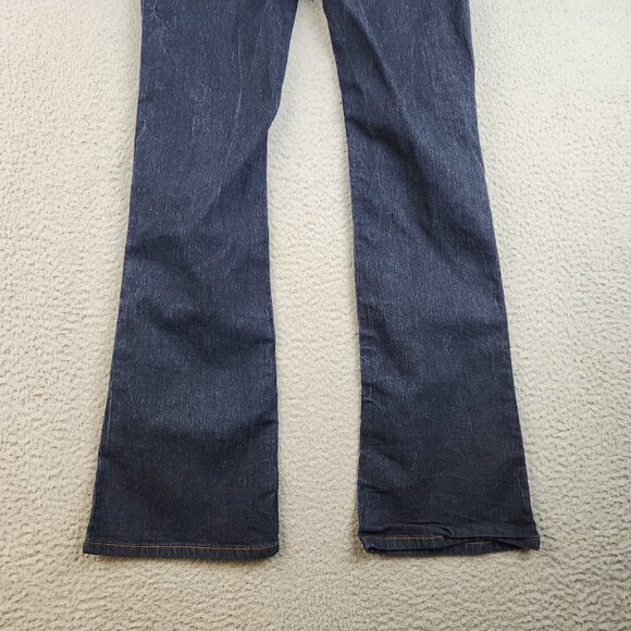 Flare Leg Slim Fit Jeans Dark Wash Stretch Low Rise Denim Women's Jr's 9 Pants - Picture 12 of 13